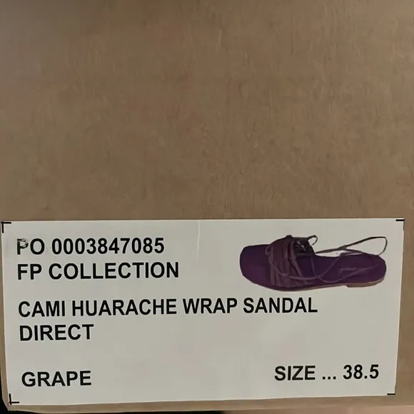 Free People NIB Cami huarache wrap sandals in grape