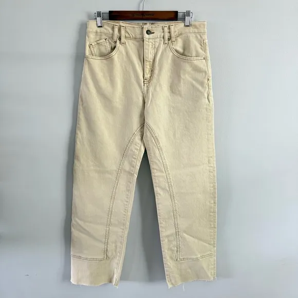 Free People | NWOT We The Free Risk Taker Mid-Rise Jeans Ecru Taupe Cream Beige