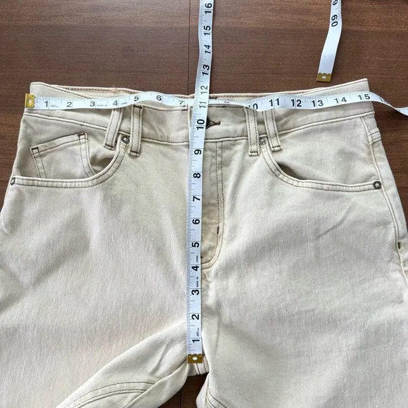Free People | NWOT We The Free Risk Taker Mid-Rise Jeans Ecru Taupe Cream Beige