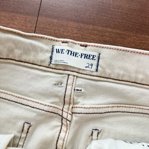 Free People | NWOT We The Free Risk Taker Mid-Rise Jeans Ecru Taupe Cream Beige