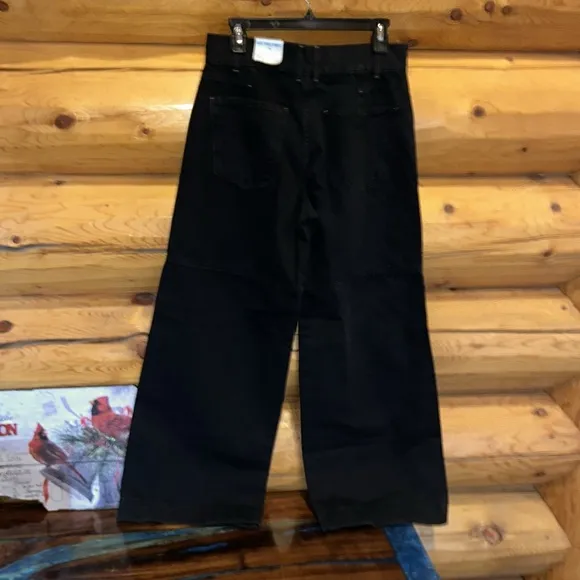 Free People NWT Benji Relaxed Wide Leg Jeans Size 29 in Thea Black
