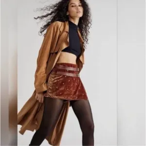 Free People Paisley Punk Velvet Skort Size 4