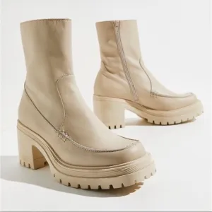 Free People Penny Second Skin Ankle Boot Platform Chunky Heel Sz 40 EU 9-9.5 US