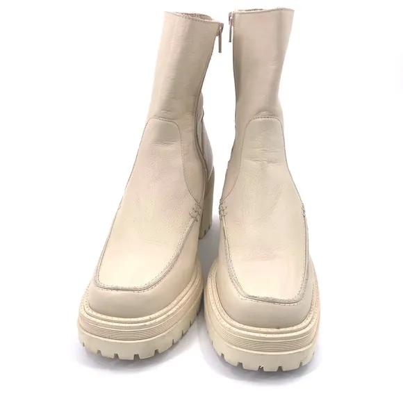 Free People Penny Second Skin Ankle Boot Platform Chunky Heel Sz 40 EU 9-9.5 US