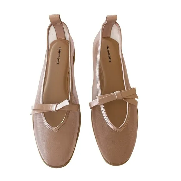 Free People Pink Mesh Mania Bow Flat NEW Size 8