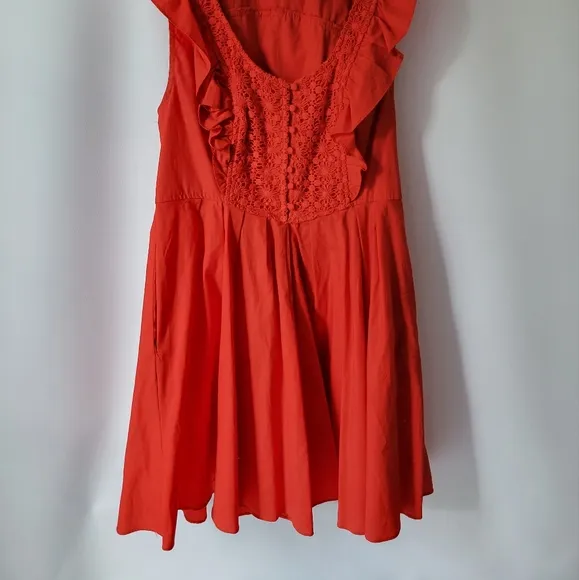 Free People Red Sleeveless Fit and Flare Dress Sz Small