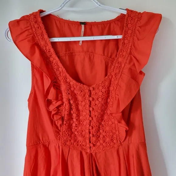 Free People Red Sleeveless Fit and Flare Dress Sz Small