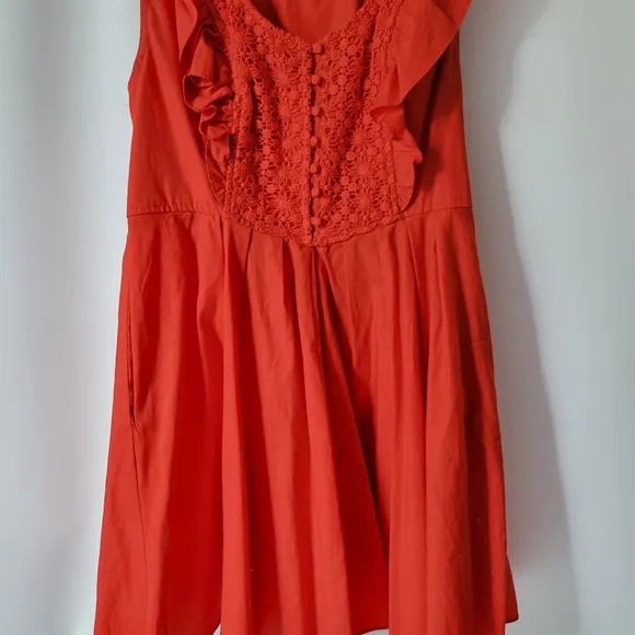 Free People Red Sleeveless Fit and Flare Dress Sz Small