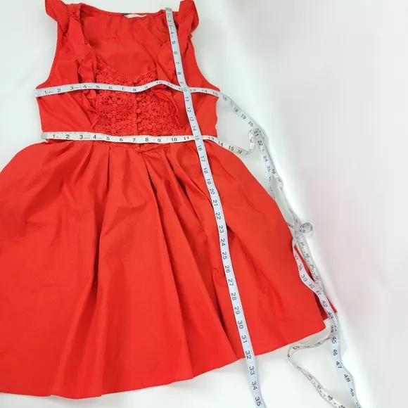 Free People Red Sleeveless Fit and Flare Dress Sz Small