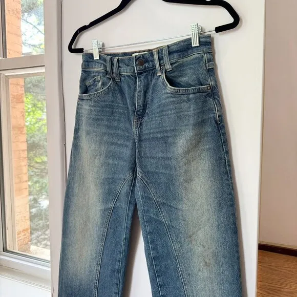 Free People Risk Taker Mid Rise Jeans We The Free Denim Homegrown Blue