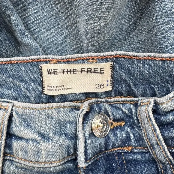 Free People Risk Taker Mid Rise Jeans We The Free Denim Mantra Blue