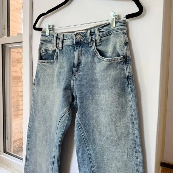 Free People Risk Taker Mid Rise Jeans We The Free Denim Mantra Blue