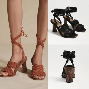Free People Sam Edelman Harleigh Ankle Wrap Heel Black Size 8 NWOT $160
