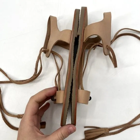 Free people tan gladiator Wrap Sandals