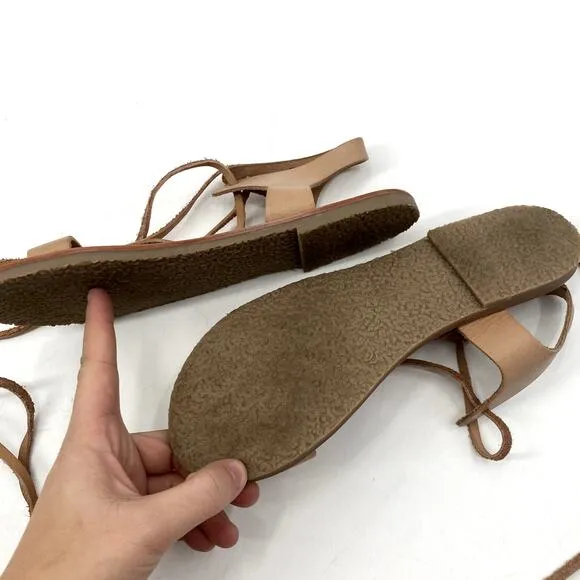 Free people tan gladiator Wrap Sandals