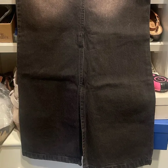 FREE PEOPLE THE  RAGGED PRIEST COCOA BROWN MAXI DENIM SKIRT OVERSIZED 6