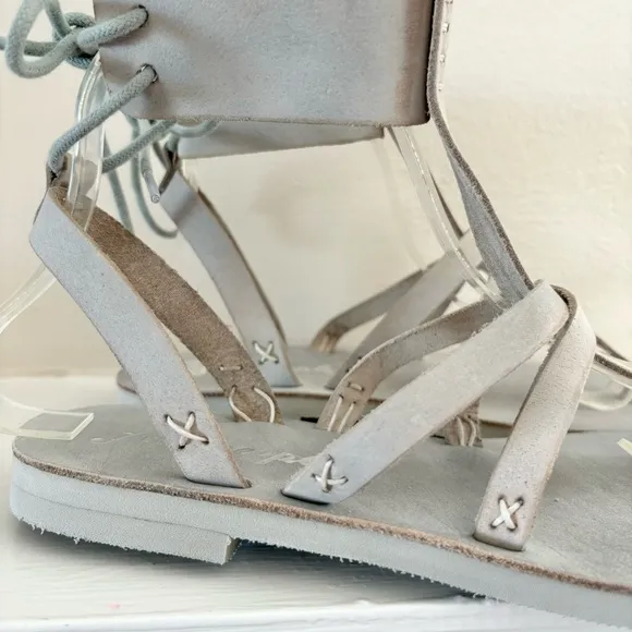 Free People Vacation Day Leather Wrap Sandals