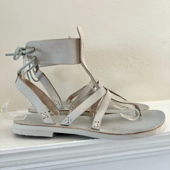 Free People Vacation Day Leather Wrap Sandals