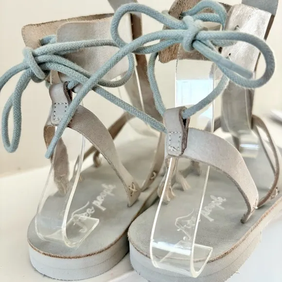 Free People Vacation Day Leather Wrap Sandals