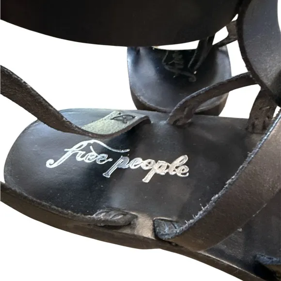 Free People Vacation Day Wrap Sandals Black Womens Size US 6 / EU 36.5 NEW