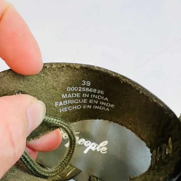 Free People Vacation Day wrap sandals, Green leather, Size 39