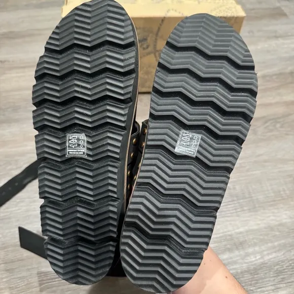 Free People Valencia Black Leather Wrap Sandals