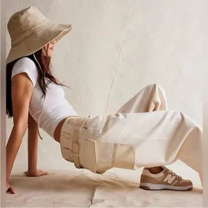 Free People Waterfalls Baggy Wide Leg Jeans Ivory Size 28 NWT