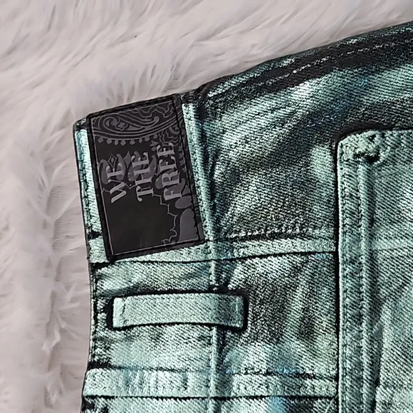 Free People We The Free Extreme Measures Metallic Barrel Shorts Kryptonite