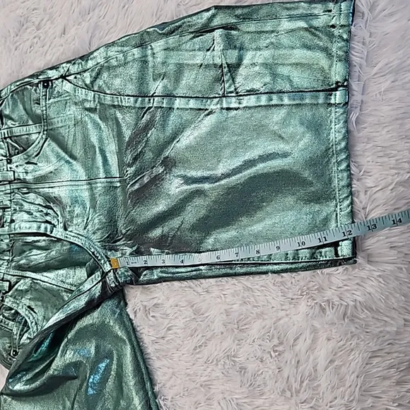 Free People We The Free Extreme Measures Metallic Barrel Shorts Kryptonite