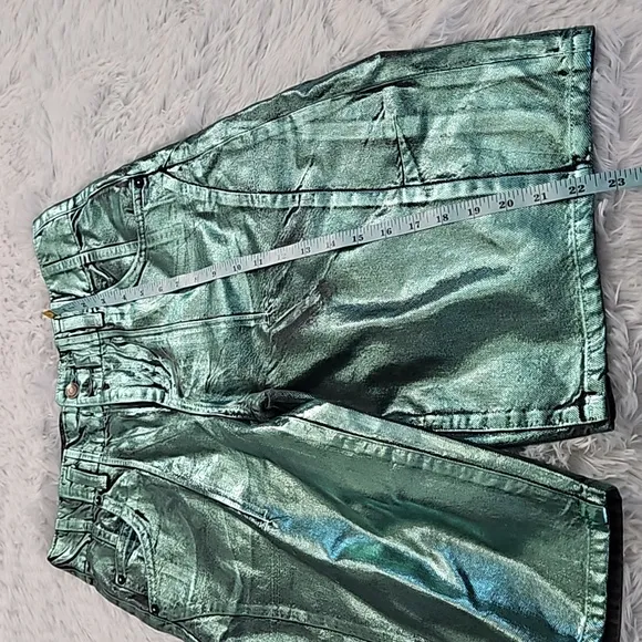 Free People We The Free Extreme Measures Metallic Barrel Shorts Kryptonite