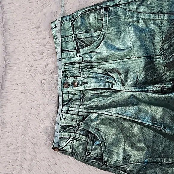 Free People We The Free Extreme Measures Metallic Barrel Shorts Kryptonite