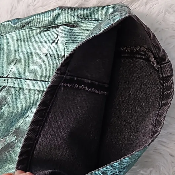 Free People We The Free Extreme Measures Metallic Barrel Shorts Kryptonite