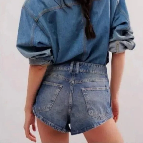 Free People We The Free Prince Street Denim Shorts