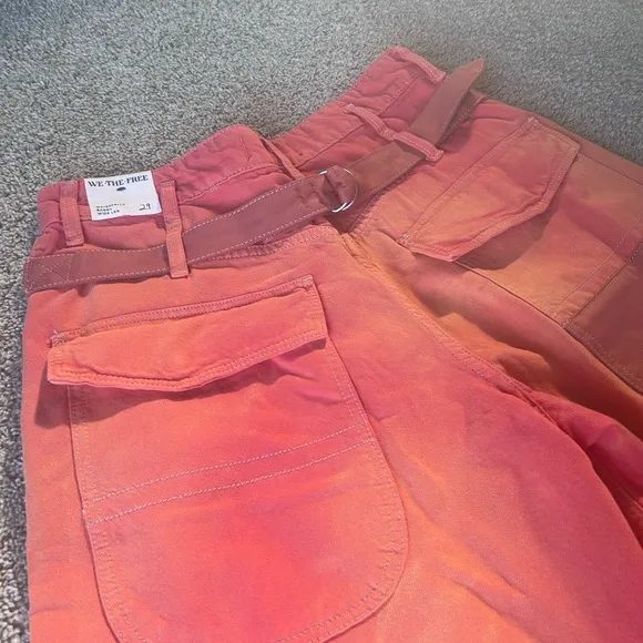 FREE PEOPLE We The Free Waterfall Baggy Wide Leg Jeans / Oklahoma Sun 🔥 🔥