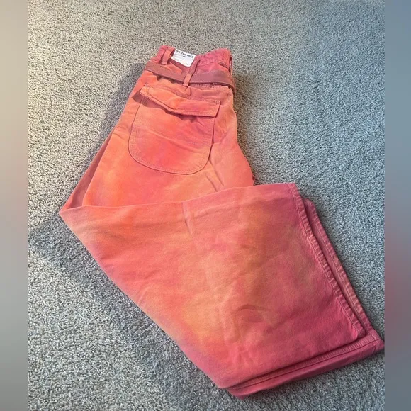 FREE PEOPLE We The Free Waterfall Baggy Wide Leg Jeans / Oklahoma Sun 🔥 🔥