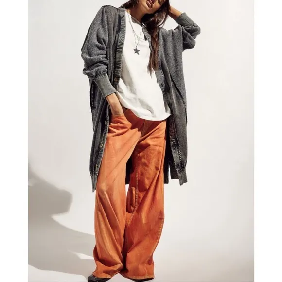 FREE PEOPLE We The Free Waterfall Baggy Wide Leg Jeans / Oklahoma Sun 🔥 🔥