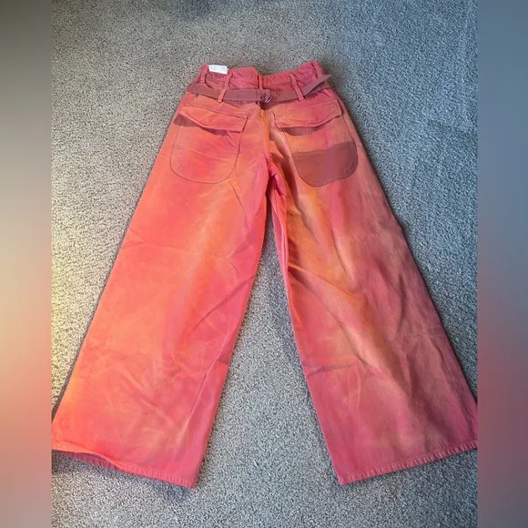 FREE PEOPLE We The Free Waterfall Baggy Wide Leg Jeans / Oklahoma Sun 🔥 🔥