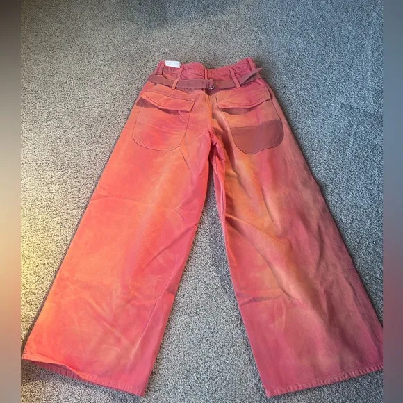 FREE PEOPLE We The Free Waterfall Baggy Wide Leg Jeans / Oklahoma Sun 🔥 🔥