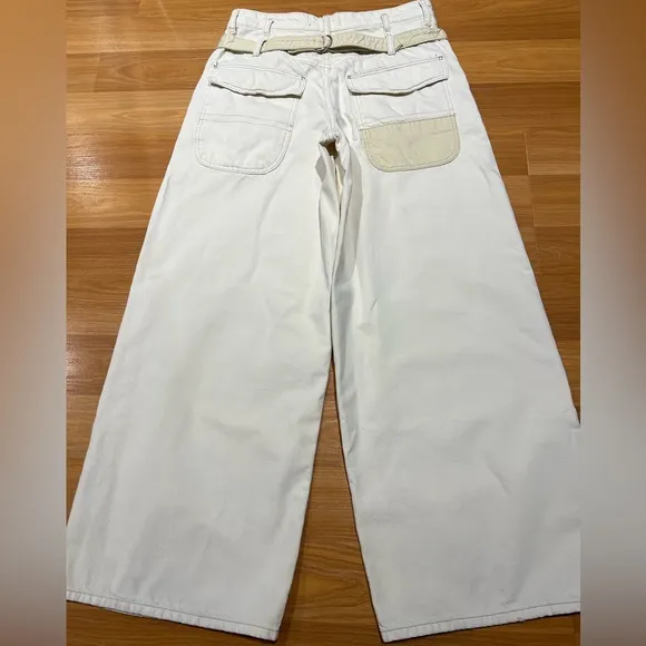Free People We The Free Waterfalls Baggy Wide-Leg Jeans in Natural