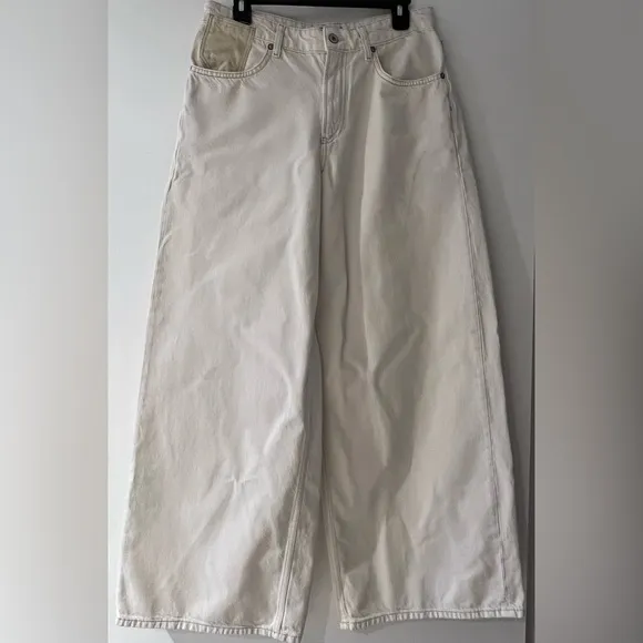 Free People We The Free Waterfalls Baggy Wide-Leg Jeans in Natural