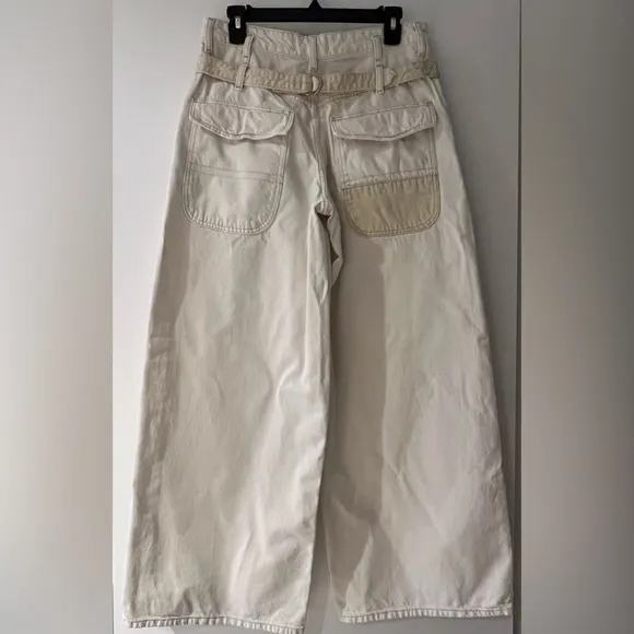 Free People We The Free Waterfalls Baggy Wide-Leg Jeans in Natural
