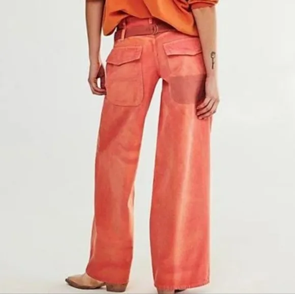 Free People We The Free Waterfalls Baggy Wide-Leg Jeans Oklahoma Sun