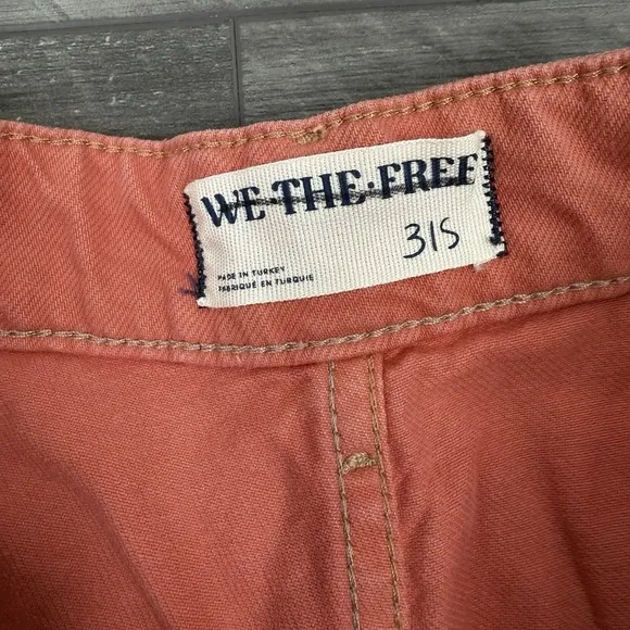 Free People We The Free Waterfalls Baggy Wide Leg Jeans Orange Size 31S NWT