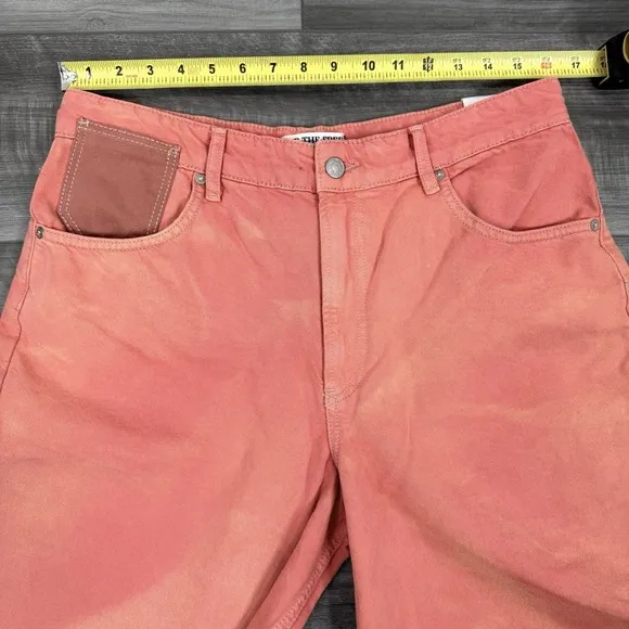 Free People We The Free Waterfalls Baggy Wide Leg Jeans Orange Size 31S NWT