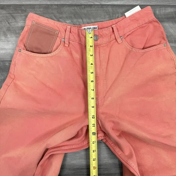 Free People We The Free Waterfalls Baggy Wide Leg Jeans Orange Size 31S NWT