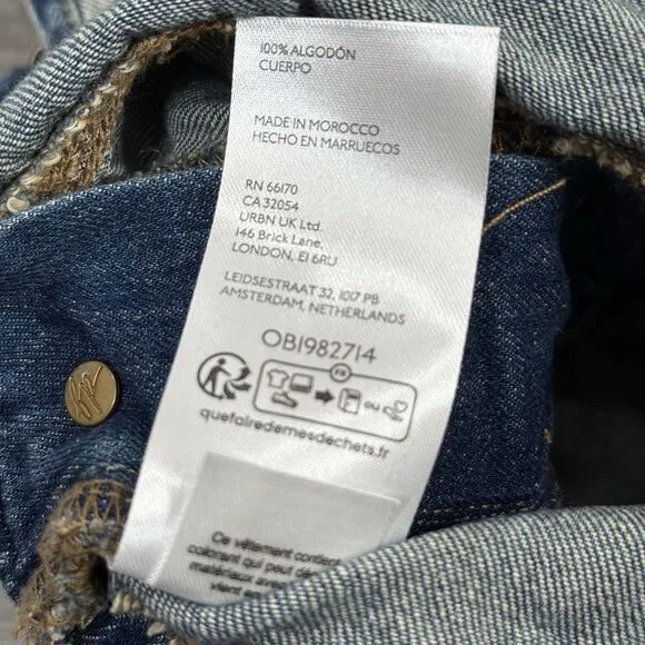 Free People We The Free Way Back Overalls Slouchy Cargo Pocket Blue Size XS NWOT