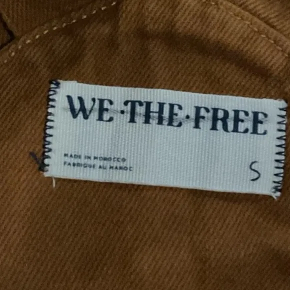 Free People We The Free Way Back Romper Denim Overalls Mustard/brown NWOT