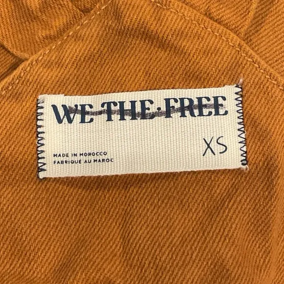 Free People We The Free Way Back Romper Denim Overalls Mustard/brown NWOT