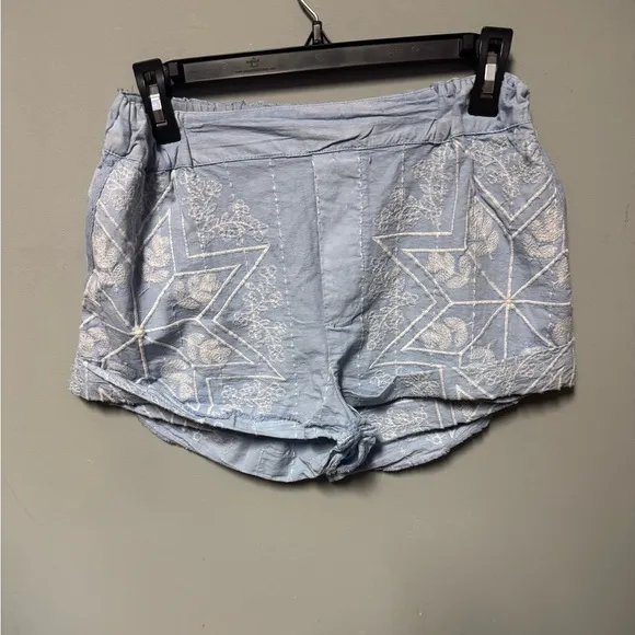 FREE PEOPLE Westover Embroidered Shorts - Blue Bell Combo XS NWOT RT 98