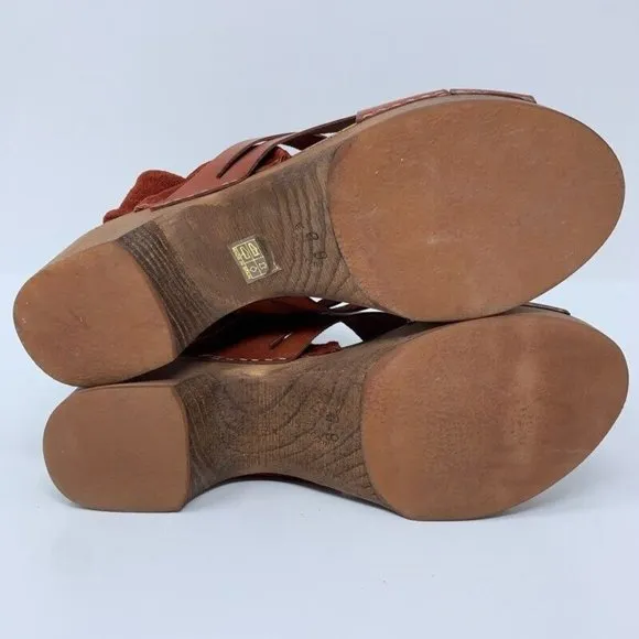 Free People Womens Emmy Ankle Wrap Clog Sandals Leather 9 EUR 39 New